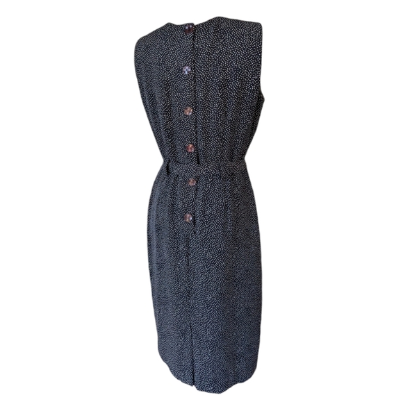 Jolibel navy blue white polka dots belted dress - Picture 4 of 8